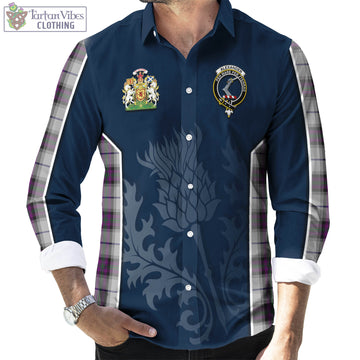 Alexander of Menstry Dress Tartan Long Sleeve Button Up Shirt with Family Crest and Scottish Thistle Vibes Sport Style