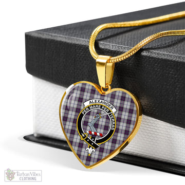 Alexander of Menstry Dress Tartan Heart Necklace with Family Crest