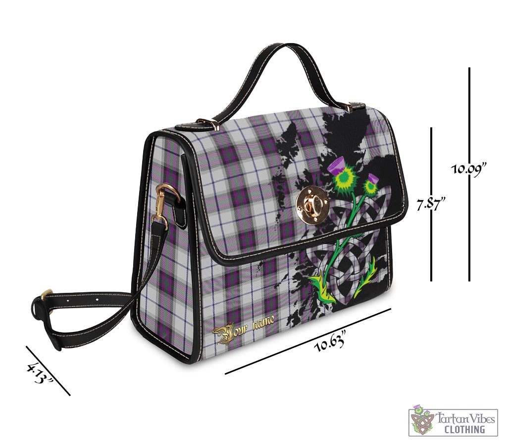 Tartan Vibes Clothing Alexander of Menstry Dress Tartan Waterproof Canvas Bag with Scotland Map and Thistle Celtic Accents