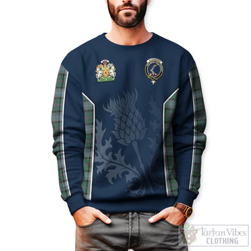 Alexander of Menstry Hunting Tartan Sweatshirt with Family Crest and Scottish Thistle Vibes Sport Style