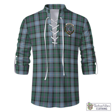Alexander of Menstry Hunting Tartan Men's Scottish Traditional Jacobite Ghillie Kilt Shirt with Family Crest