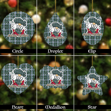 Alexander of Menstry Hunting Tartan Christmas Ornaments with Scottish Gnome Playing Bagpipes