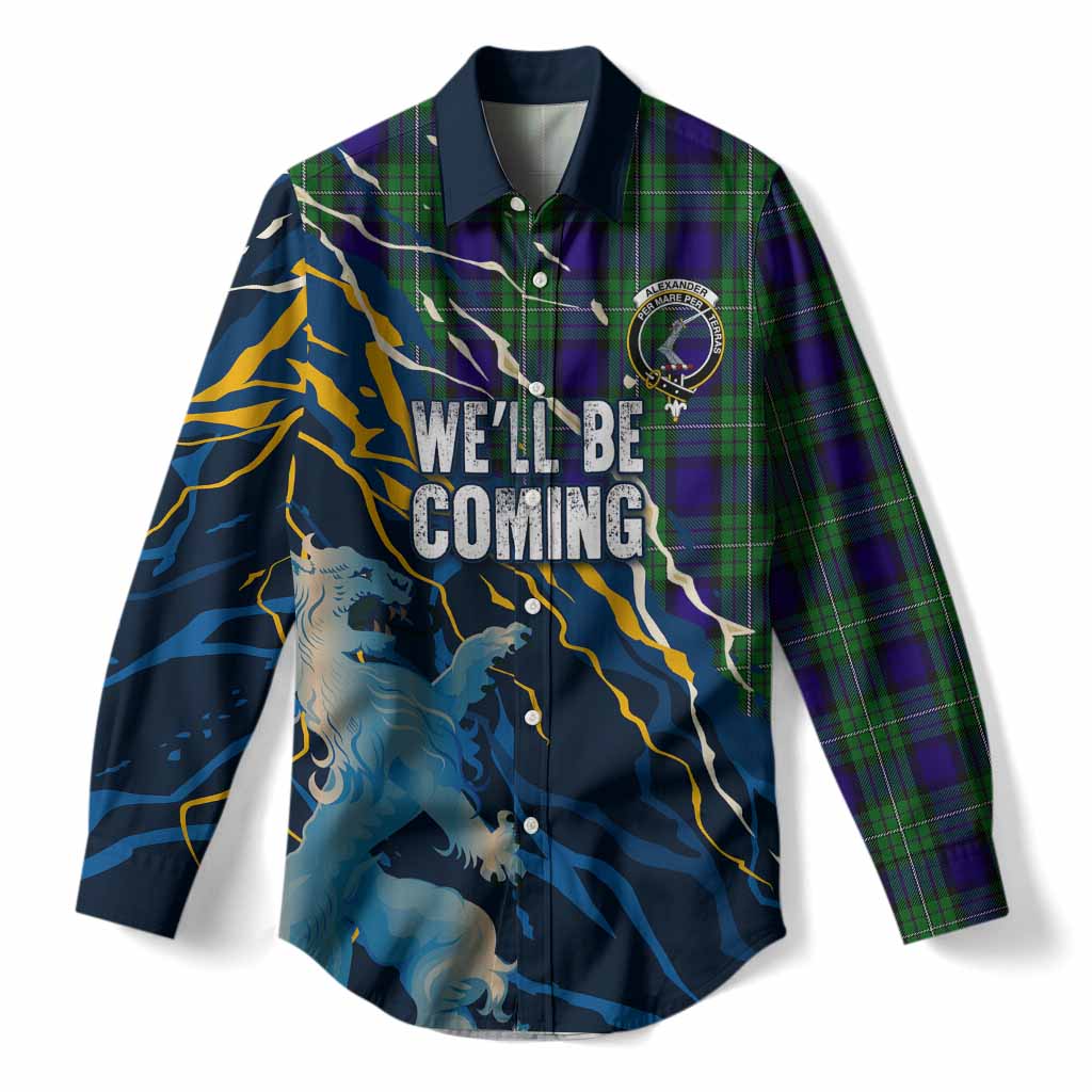 Alexander Scotland Tartan Women Casual Shirt WC2026 Football - We'll Be Coming