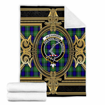 Alexander Scottish Tartan Crest Blanket Royal Stylized