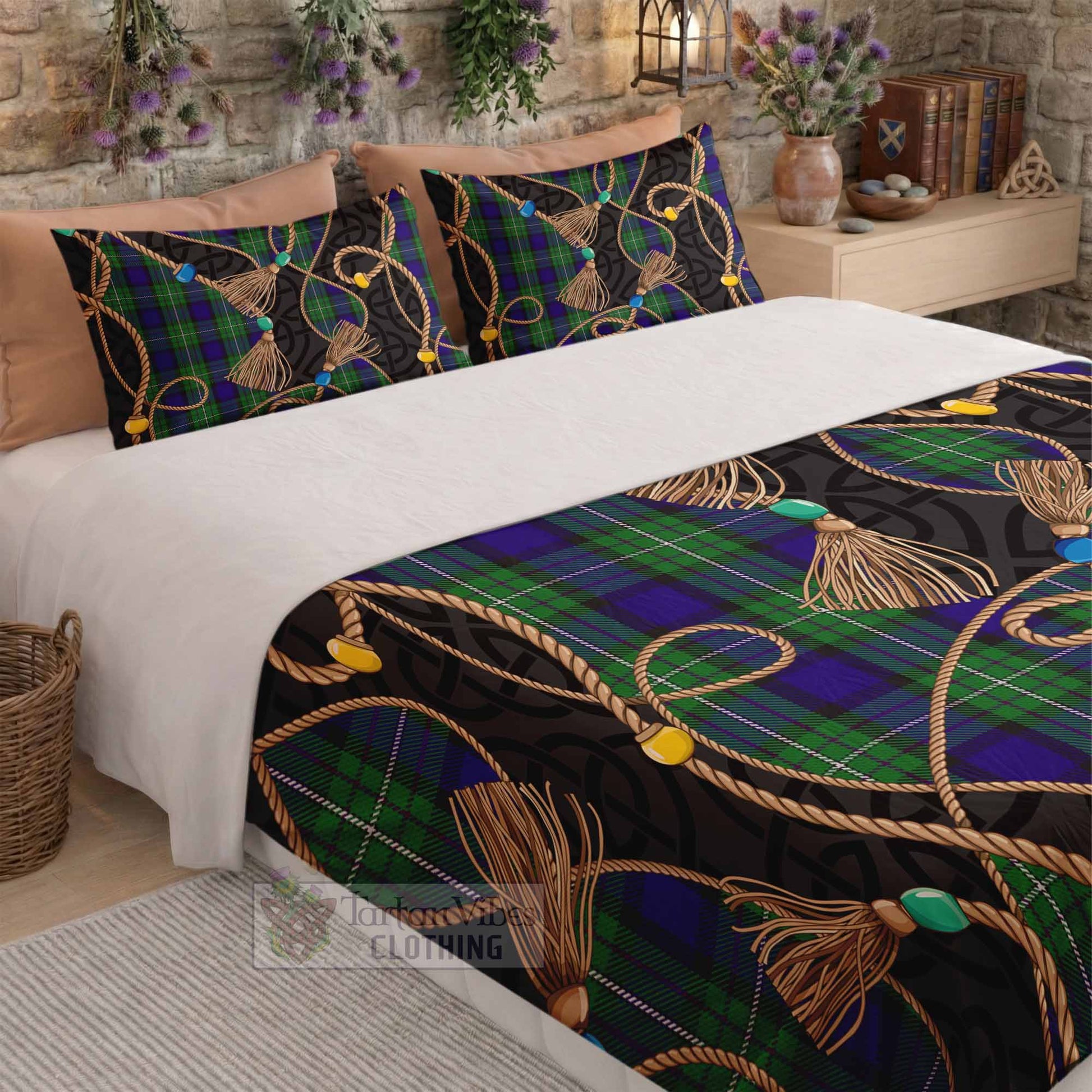 Alexander Scottish Tartan Twisted Ropes Stylized Bedding Set - Tartan Vibes Clothing