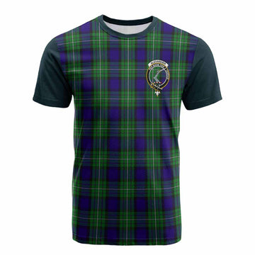 Alexander Tartan Accent Cotton T-shirt with Family Crest