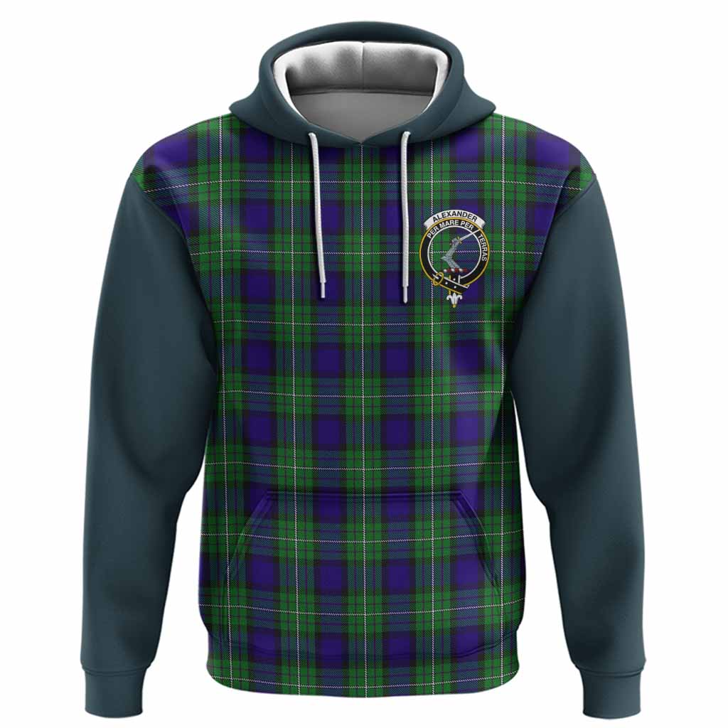 Alexander Tartan Accent Hoodie with Family Crest