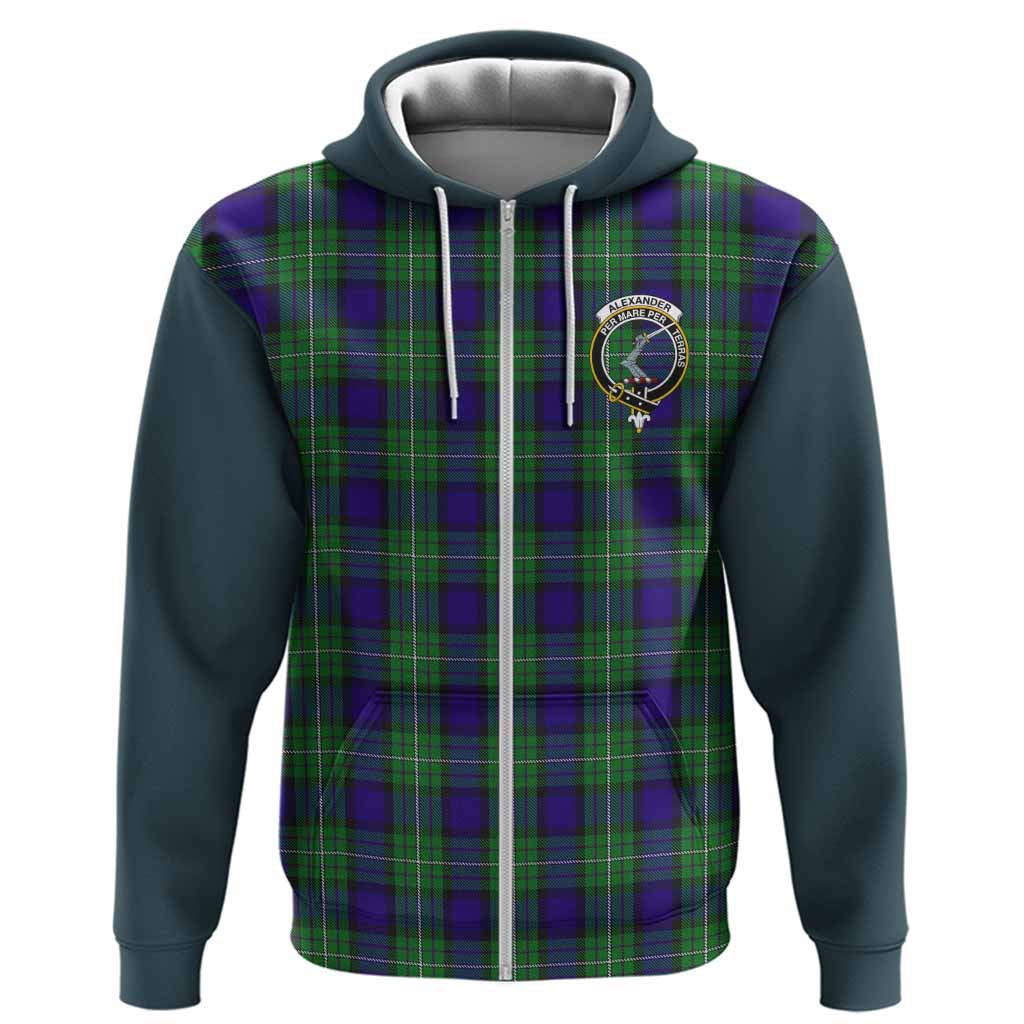 Alexander Tartan Accent Hoodie with Family Crest