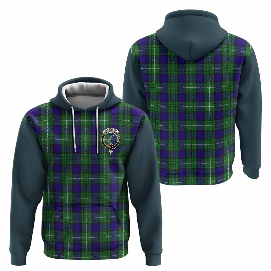 Alexander Tartan Accent Hoodie with Family Crest