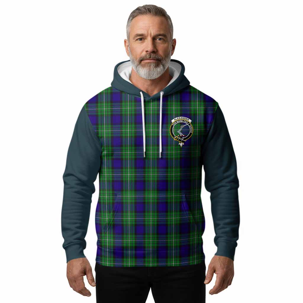 Alexander Tartan Accent Hoodie with Family Crest