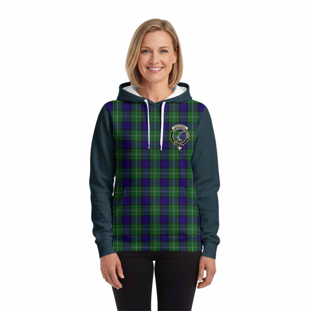 Alexander Tartan Accent Hoodie with Family Crest