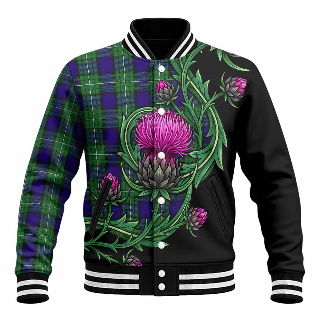 Alexander Tartan Baseball Jacket Resilient Scottish Thistle Unisex - Tartan Vibes Clothing