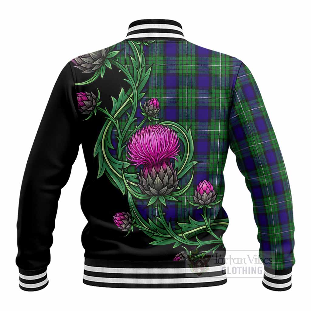 Alexander Tartan Baseball Jacket Resilient Scottish Thistle - Tartan Vibes Clothing
