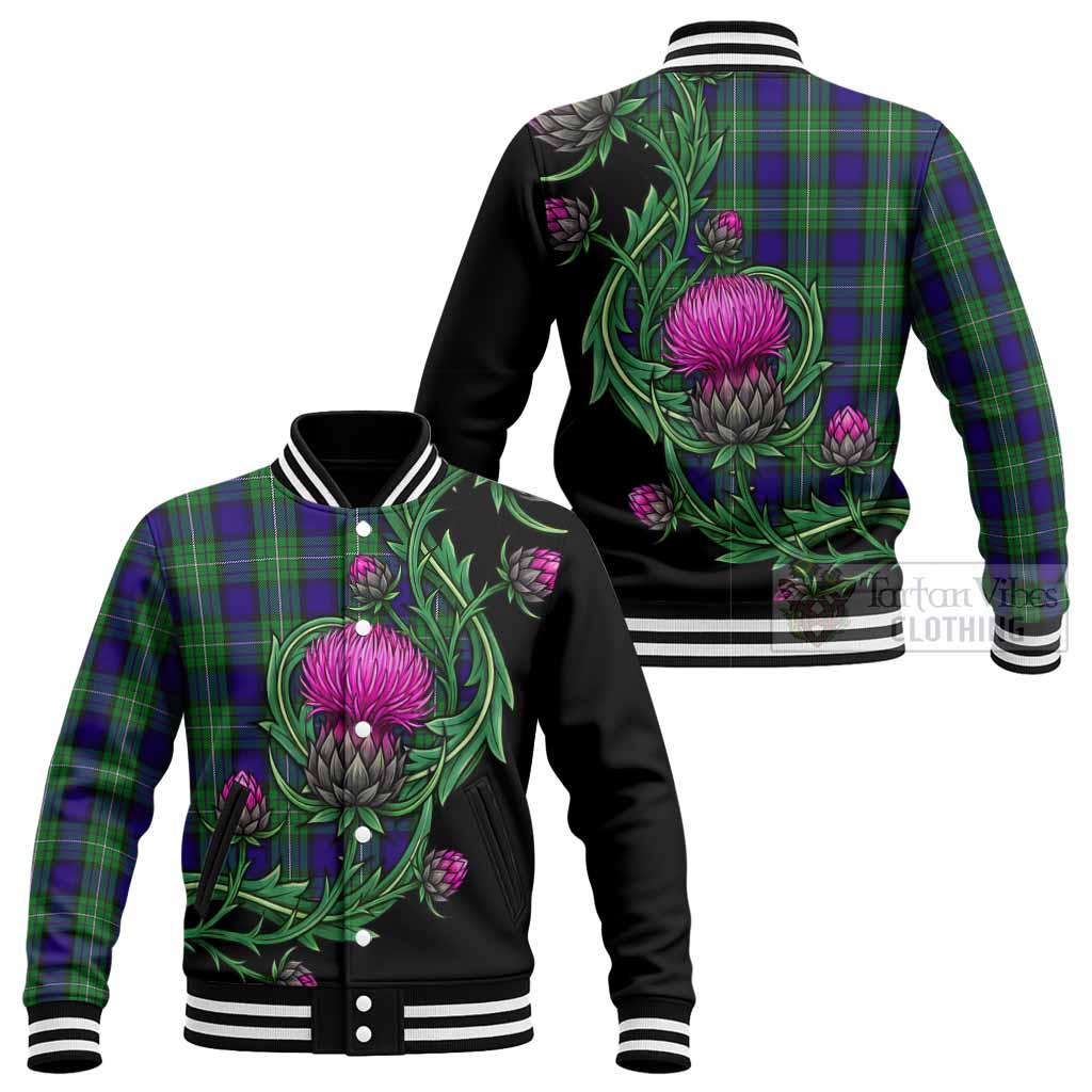 Alexander Tartan Baseball Jacket Resilient Scottish Thistle - Tartan Vibes Clothing