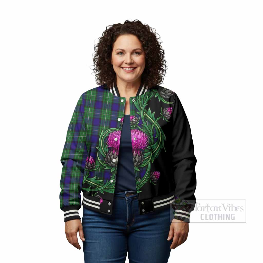 Alexander Tartan Baseball Jacket Resilient Scottish Thistle - Tartan Vibes Clothing