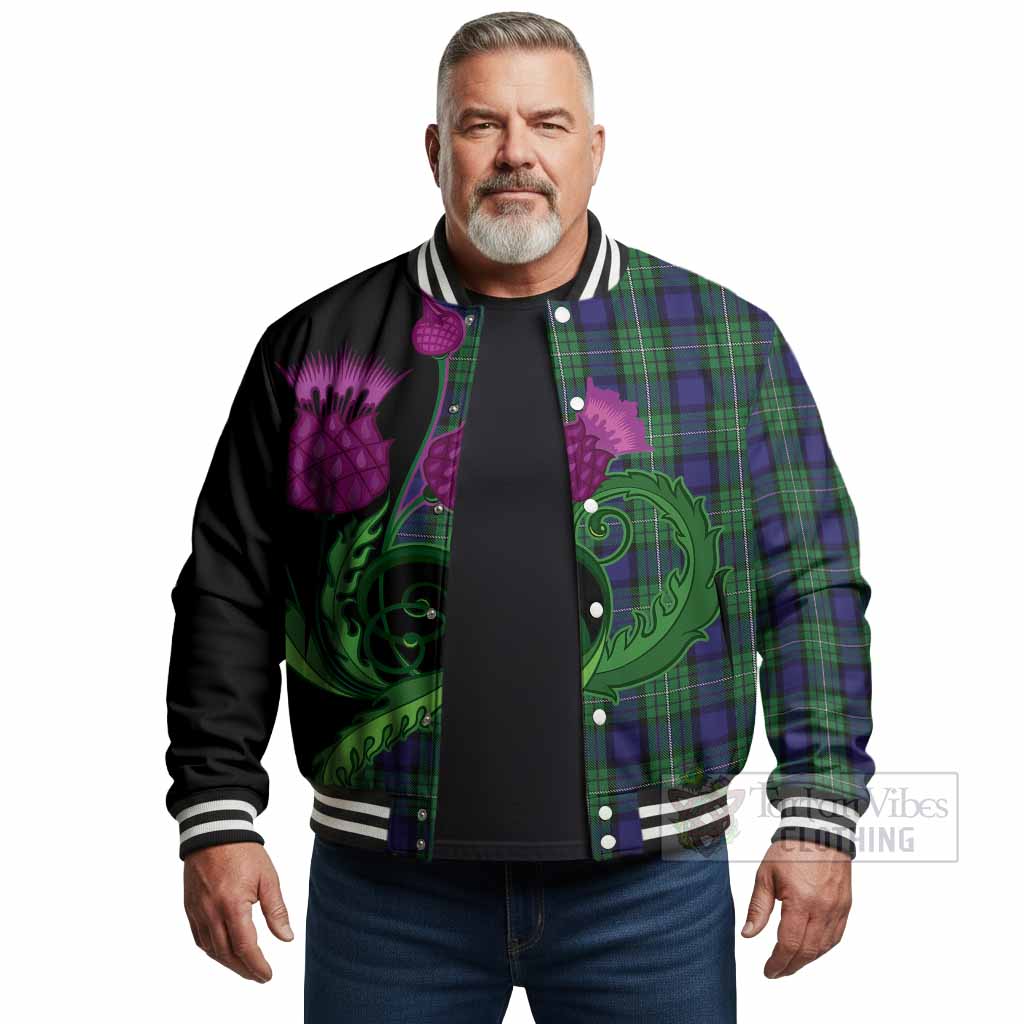 Alexander Tartan Baseball Jacket Traditional Scottish Thistle