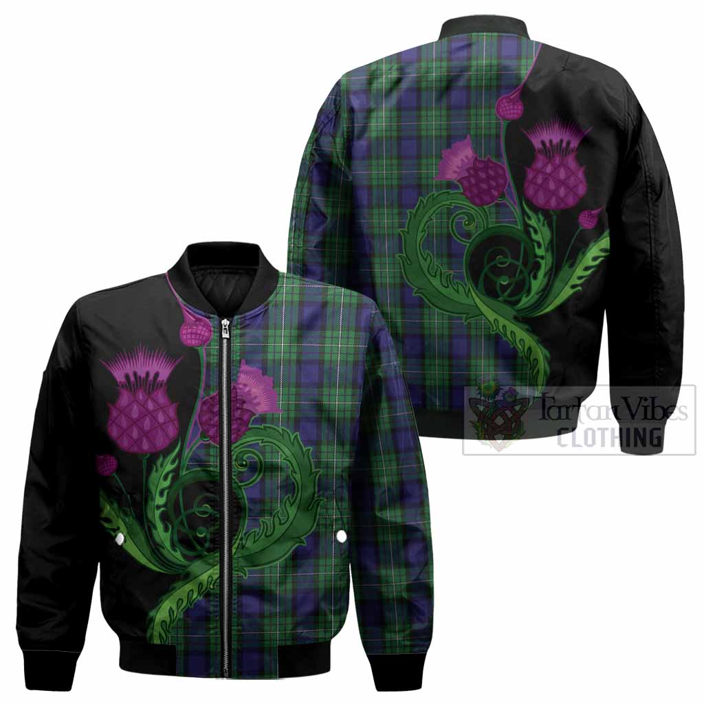 Alexander Tartan Bomber Jacket Traditional Scottish Thistle
