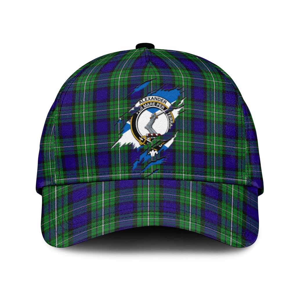 Alexander Tartan Classic Cap with Family Crest In Me Style