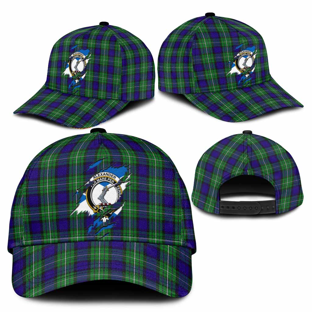 Alexander Tartan Classic Cap with Family Crest In Me Style