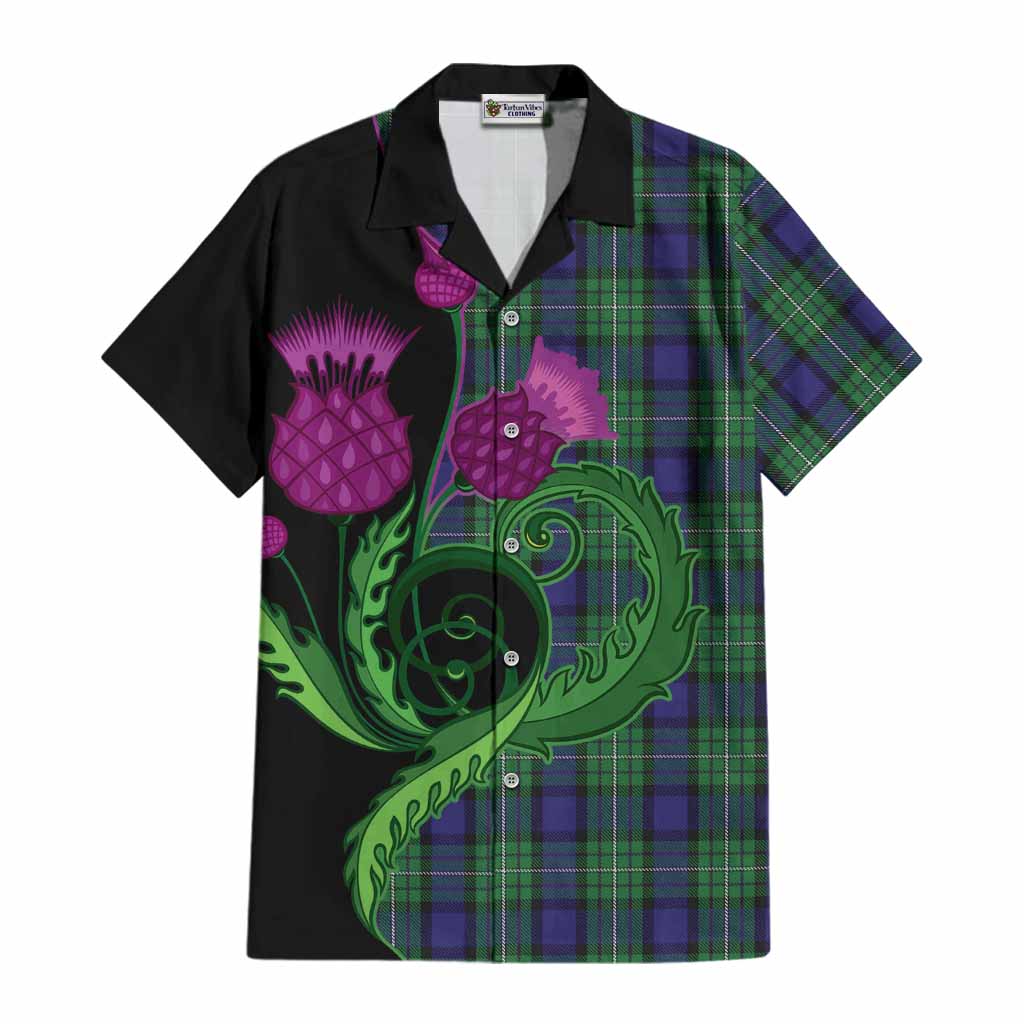 Alexander Tartan Cotton Hawaiian Shirt Traditional Scottish Thistle