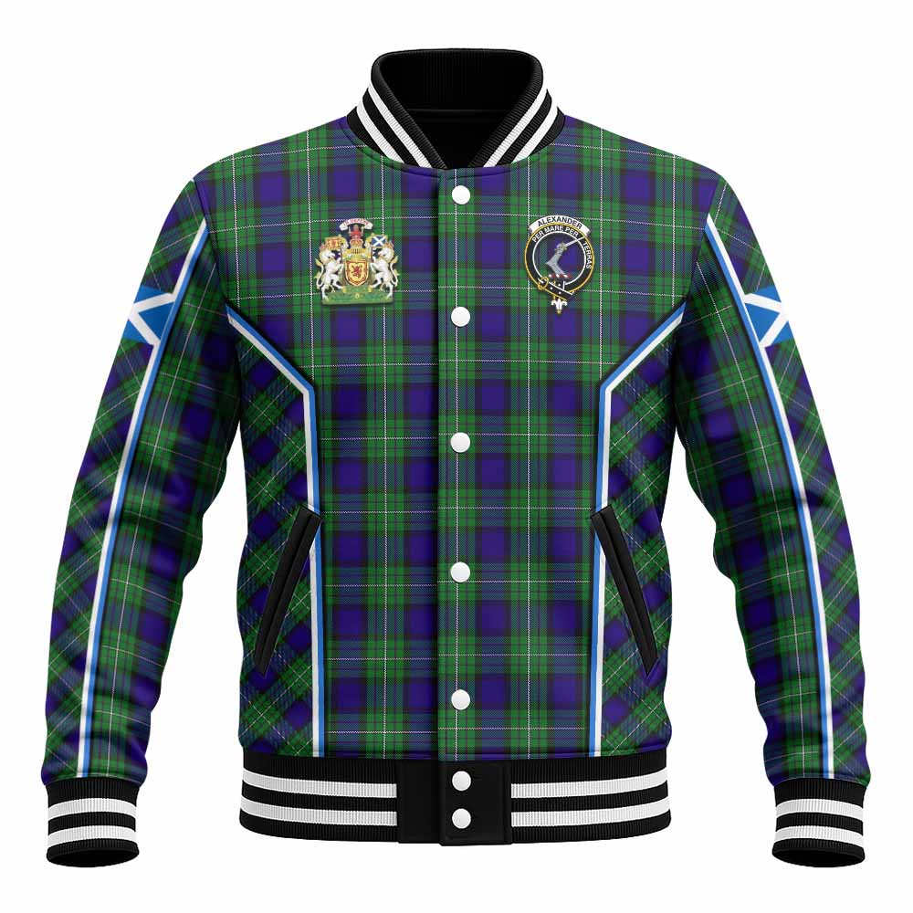 Alexander Tartan Crest Baseball Jacket Scotland Coat of Arm Flag Style - Tartan Vibes Clothing