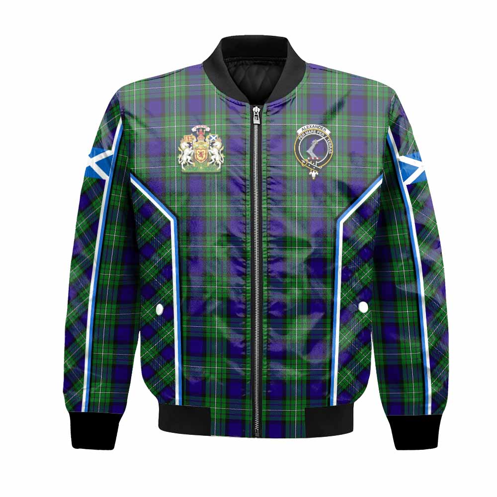 Alexander Tartan Crest Bomber Jacket Scotland Coat of Arm Flag Style - Tartan Vibes Clothing