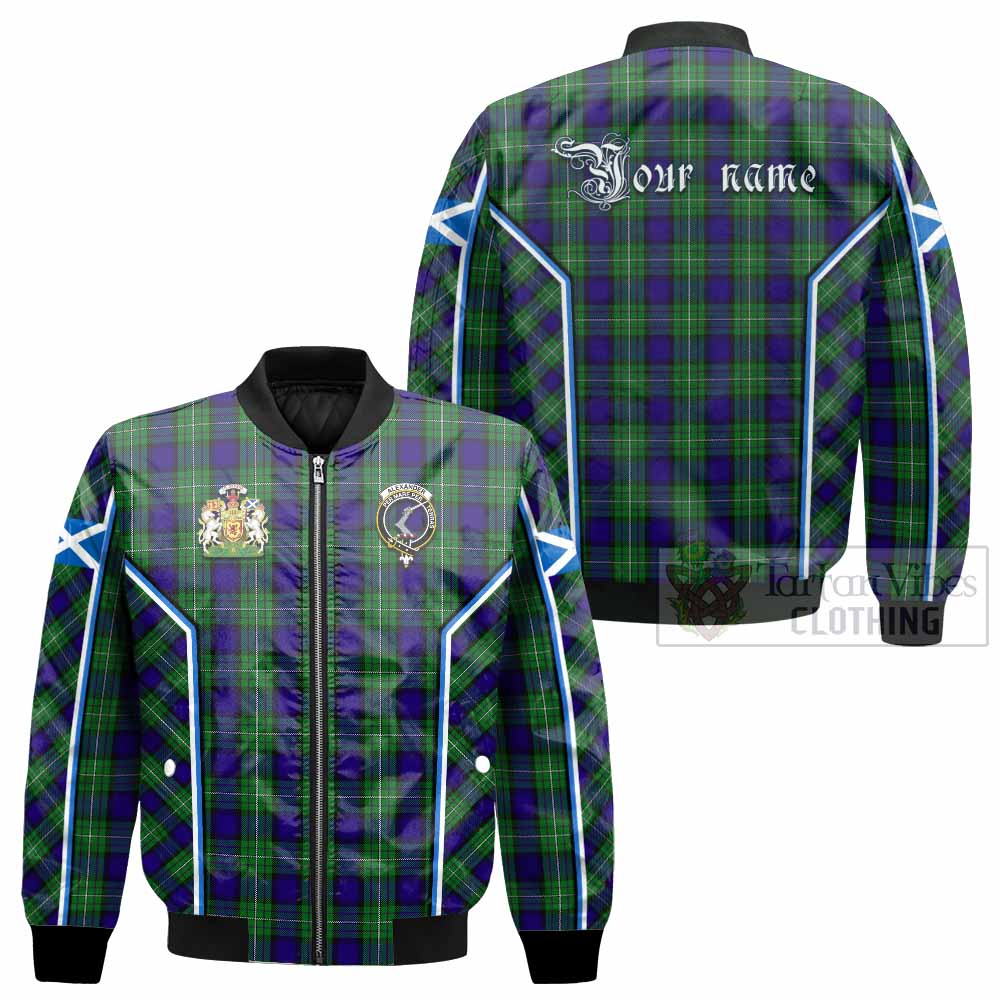 Alexander Tartan Crest Bomber Jacket Scotland Coat of Arm Flag Style - Tartan Vibes Clothing