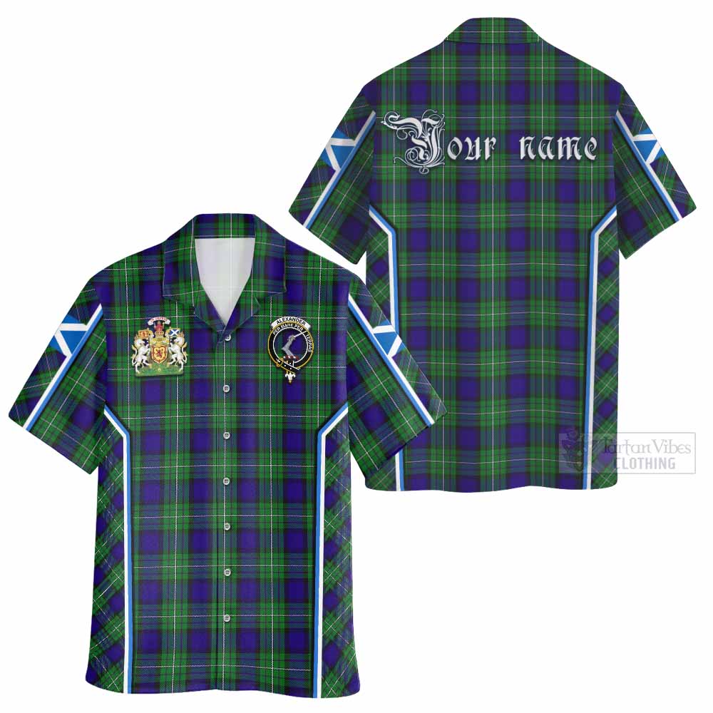 Alexander Tartan Crest Hawaiian Shirt Scotland Coat of Arm Flag Style - Tartan Vibes Clothing