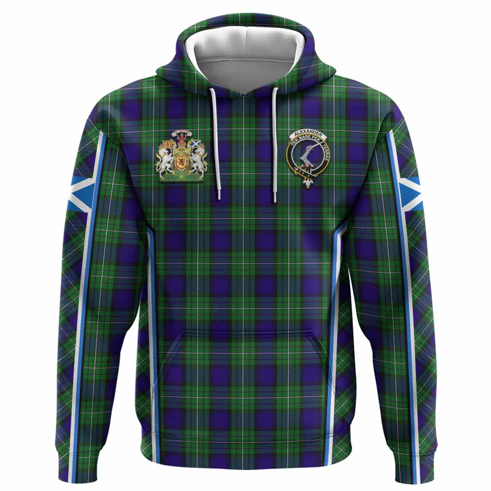 Alexander Tartan Crest Hoodie Scotland Coat of Arm Flag Style - Tartan Vibes Clothing