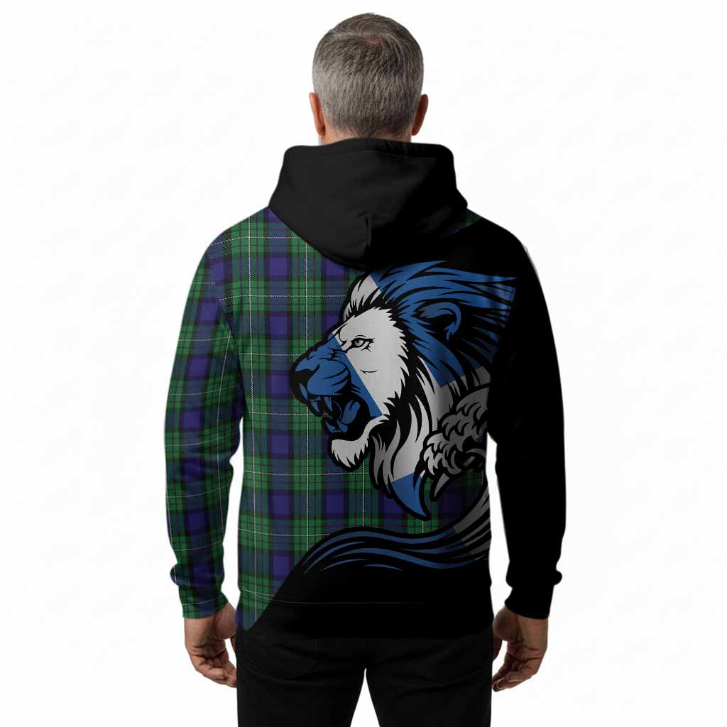 Alexander Tartan Crest Hoodie Scottish Golden Lions Wave Flow