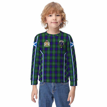 Alexander Tartan Crest Kid Knitted Sweatshirt Scotland Coat of Arm Flag Style - Tartan Vibes Clothing