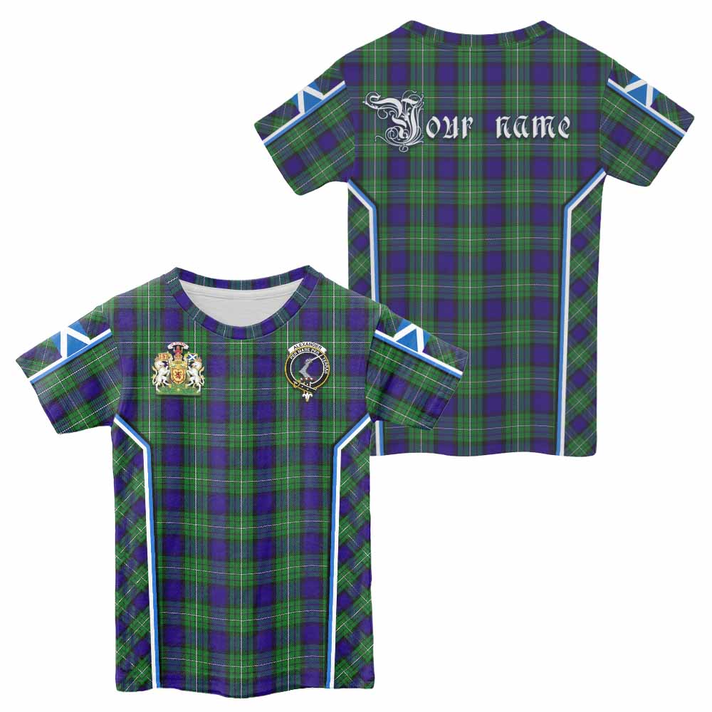 Alexander Tartan Crest Kid T-shirt Scotland Coat of Arm Flag Style - Tartan Vibes Clothing