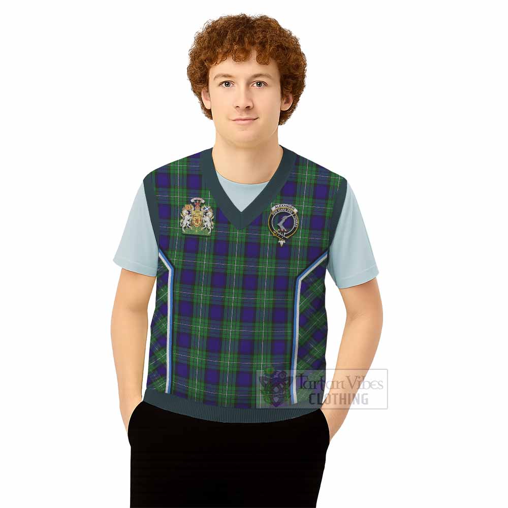 Alexander Tartan Crest Knitted V-Neck Vest Scotland Coat of Arm Flag Style - Tartan Vibes Clothing