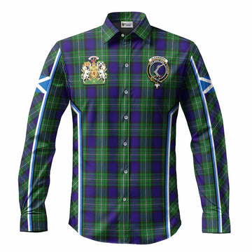 Alexander Tartan Crest Long Sleeve Button Shirts Scotland Coat of Arm Flag Style - Tartan Vibes Clothing