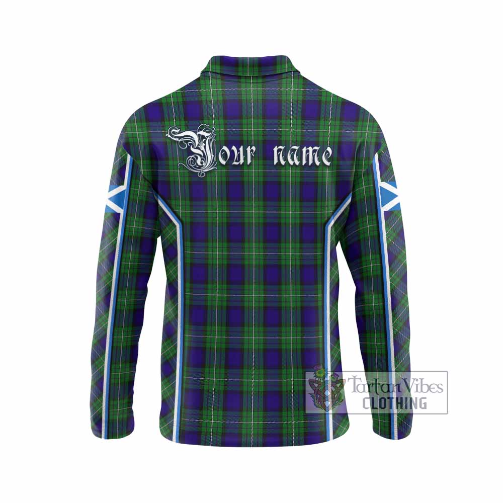 Alexander Tartan Crest Long Sleeve Polo Shirt Scotland Coat of Arm Flag Style - Tartan Vibes Clothing