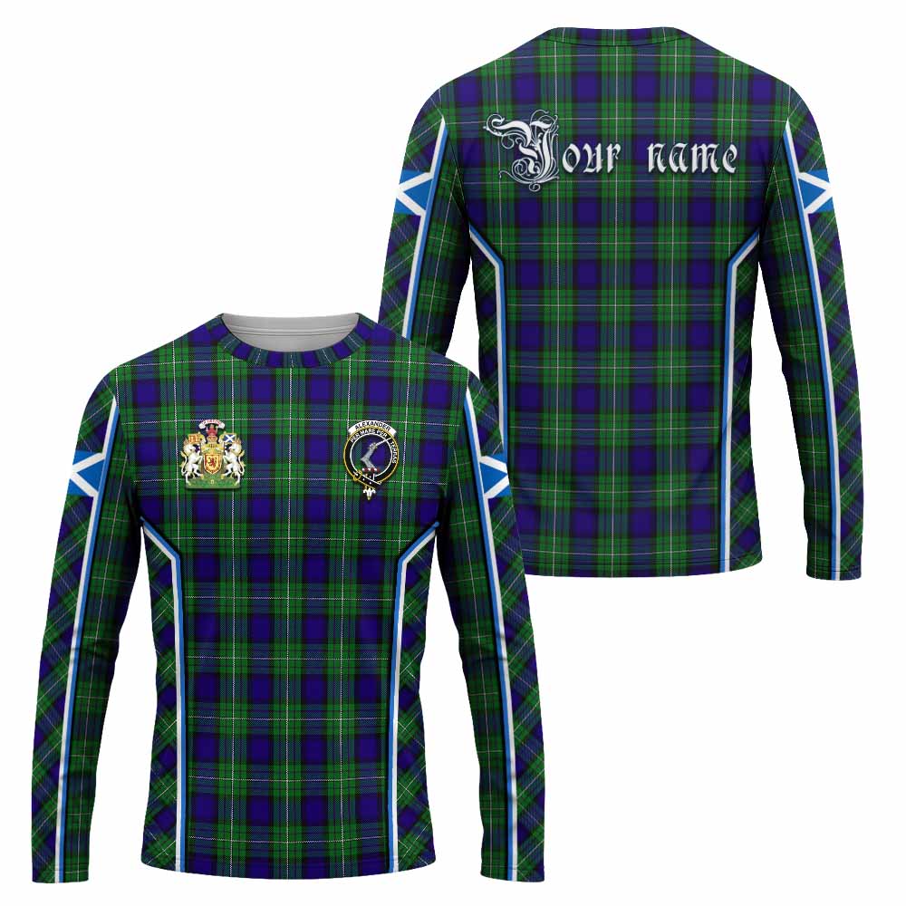 Alexander Tartan Crest Long Sleeve T-Shirt Scotland Coat of Arm Flag Style - Tartan Vibes Clothing