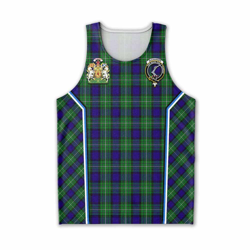 Alexander Tartan Crest Men Tank Top Scotland Coat of Arm Flag Style - Tartan Vibes Clothing