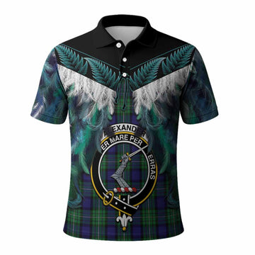 Alexander Tartan Crest Polo Shirt New Zealand Maori Korowai Cloak