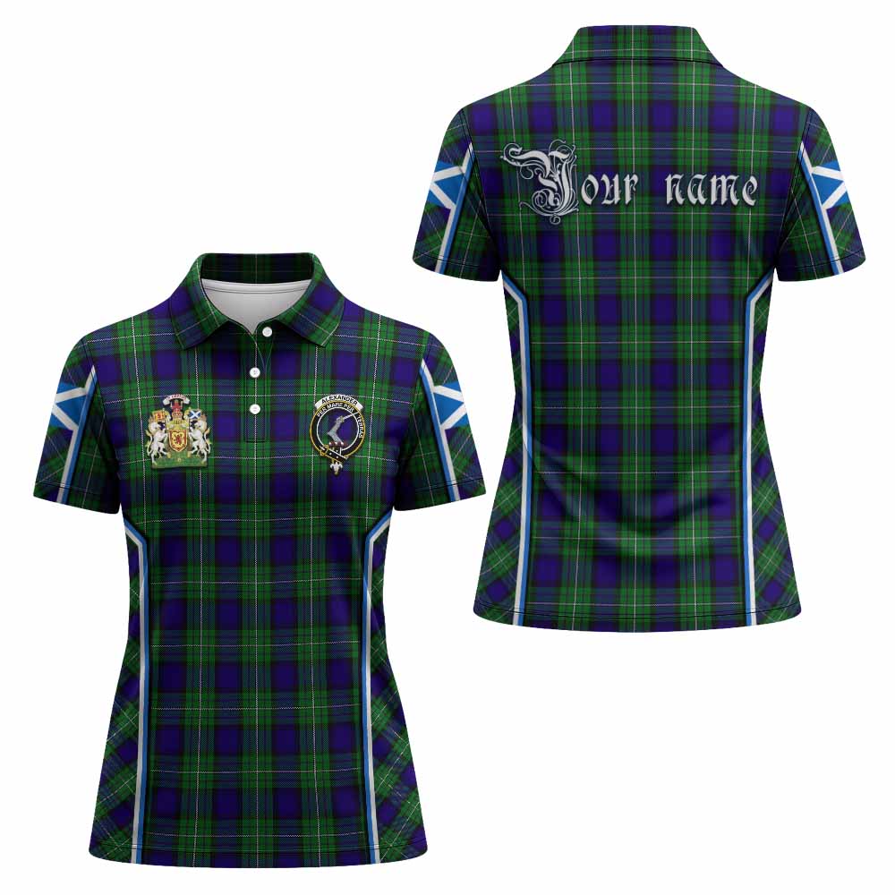 Alexander Tartan Crest Women's Polo Shirt Scotland Coat of Arm Flag Style - Tartan Vibes Clothing