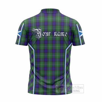 Alexander Tartan Crest Zipper Polo Shirt Scotland Coat of Arm Flag Style - Tartan Vibes Clothing