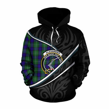 Alexander Tartan Family Crest Cotton Hoodie Celtic Scottish Thistle Floral - Tartan Vibes Clothing