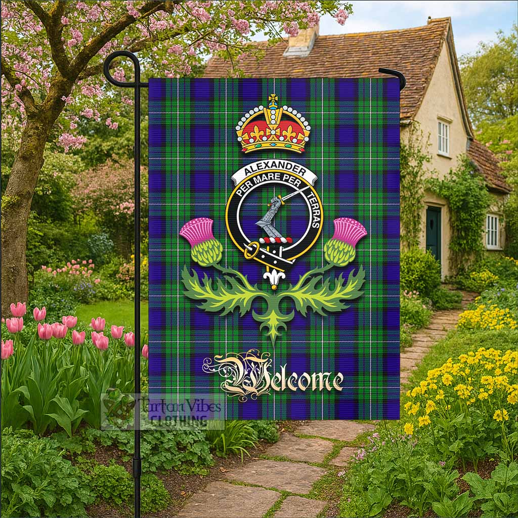Alexander Tartan Family Crest Garden Flag Royal Thistle Welcome Style - Tartan Vibes Clothing