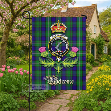 Alexander Tartan Family Crest Garden Flag Royal Thistle Welcome Style - Tartan Vibes Clothing