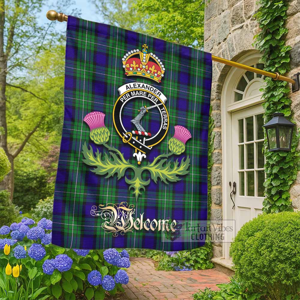 Alexander Tartan Family Crest Garden Flag Royal Thistle Welcome Style - Tartan Vibes Clothing