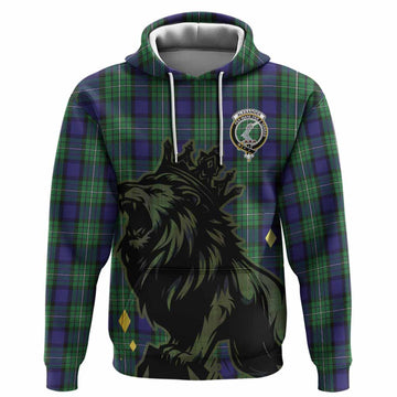 Alexander Tartan Family Crest Hoodie Crowned Lion Roaring