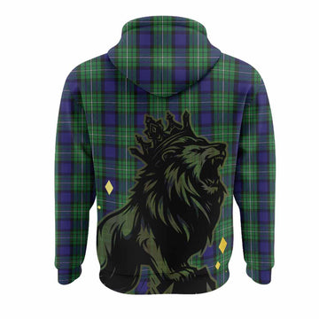 Alexander Tartan Family Crest Hoodie Crowned Lion Roaring