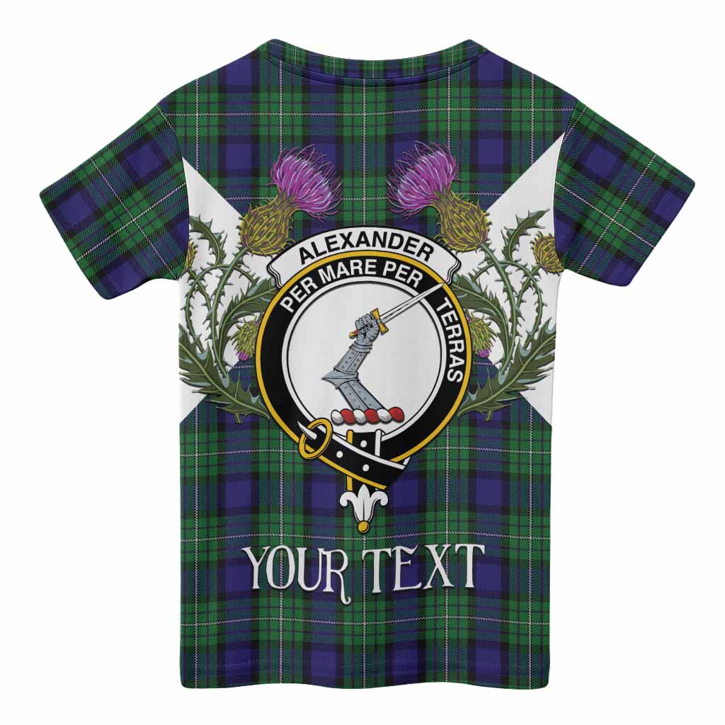 Alexander Tartan Family Crest Kid T-shirt Scottish Burns Night Thistle Floral