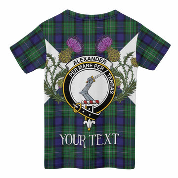 Alexander Tartan Family Crest Kid T-shirt Scottish Burns Night Thistle Floral