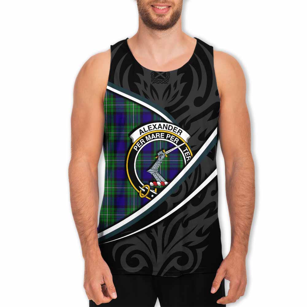 Alexander Tartan Family Crest Men Tank Top Celtic Scottish Thistle Floral - Tartan Vibes Clothing