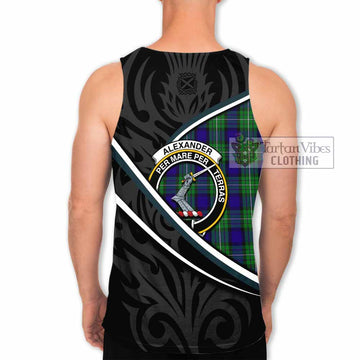 Alexander Tartan Family Crest Men Tank Top Celtic Scottish Thistle Floral - Tartan Vibes Clothing
